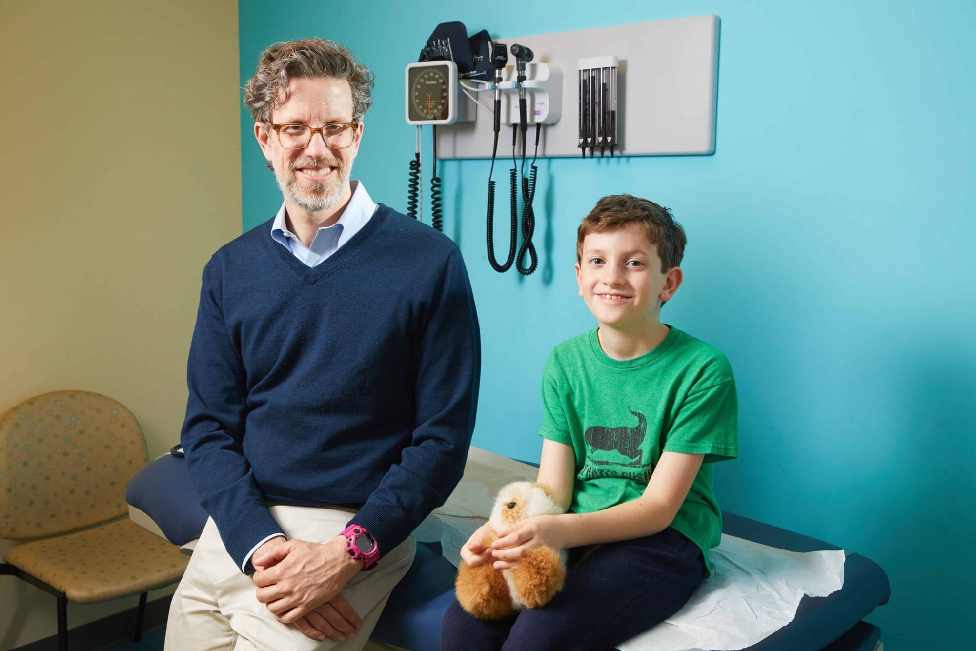 Dr. Canapari with patient in his exam room. 