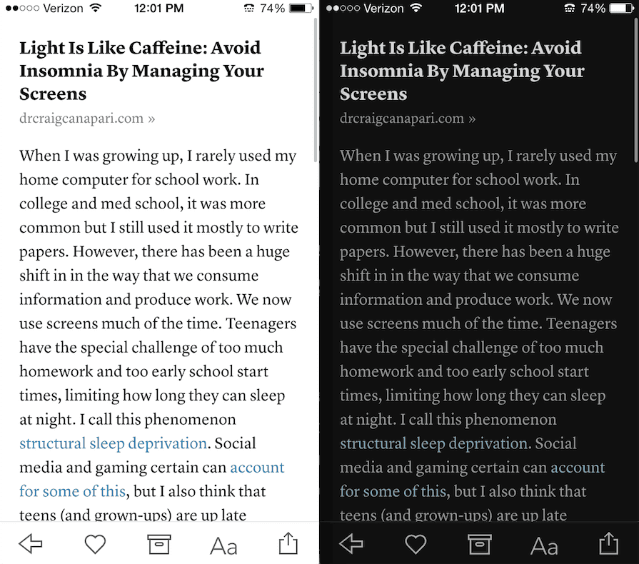 The view on the left is much easier on your sleep than the one on the right. 