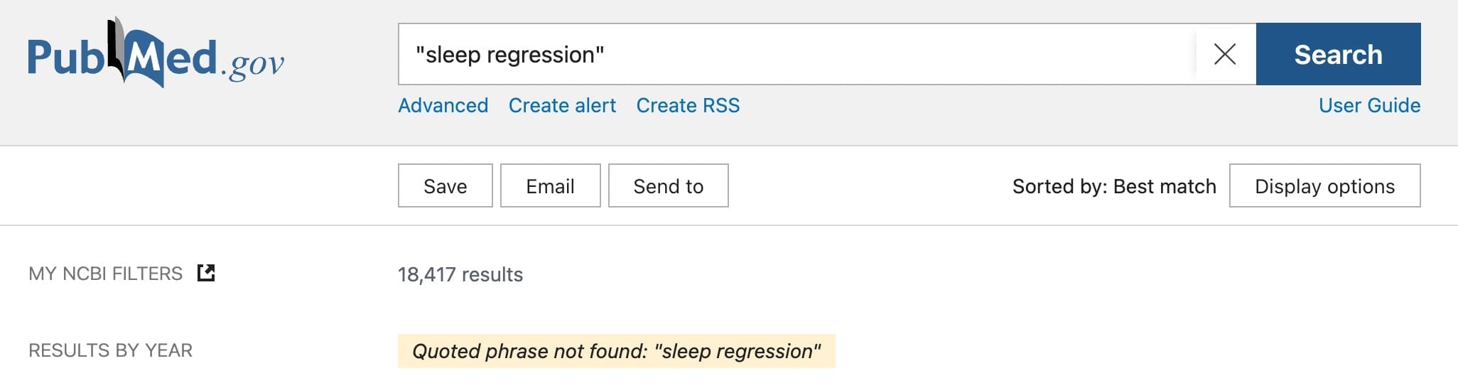 Nothing in medical literature on "sleep regression"